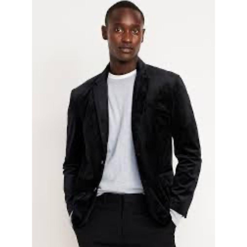 Mens Old Navy Velvet Black 2 Button Casual Sports Coat Blazer